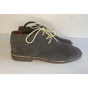 KENNETH COLE REACTION CHUKKA BOOTS MENS 10.5 DERBY GRAY GREY SUEDE BROWN LEATHER